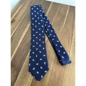 Lauren Ralph Lauren Men's Navy Paisley Pattern Tie Workwear Academia